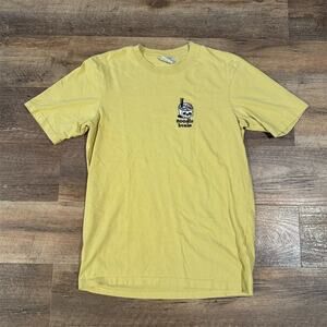 T-Bar x Cotton On XS Yellow Embroidered T-Shirt Noodle Brain Ramen Skull Indie